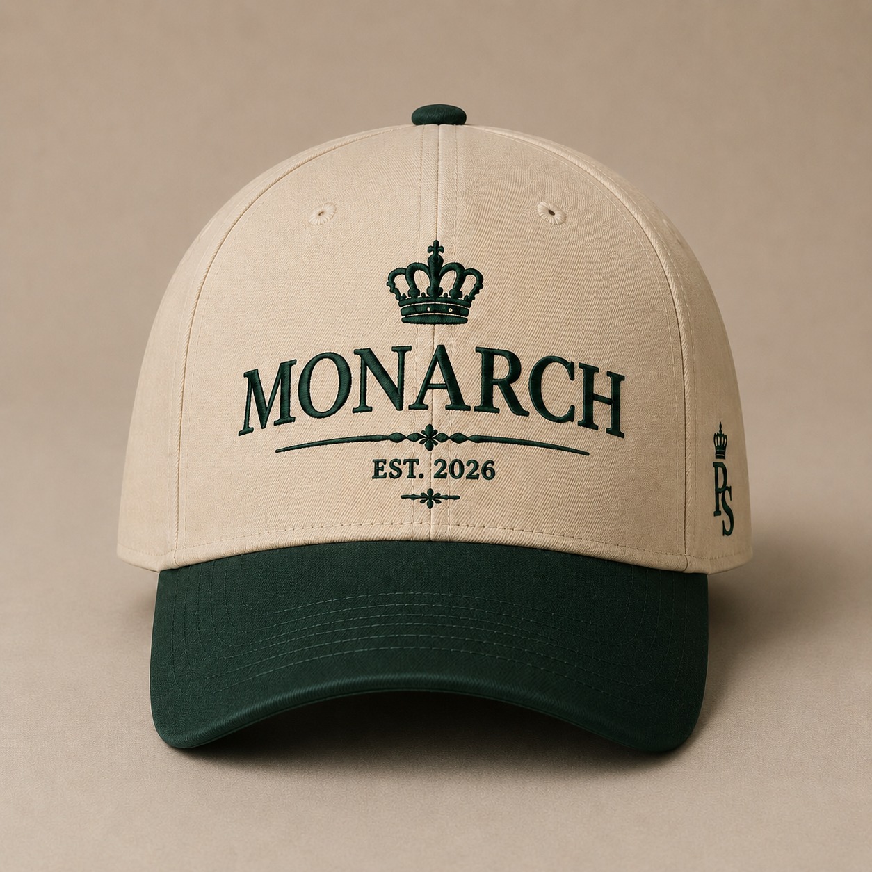 MONARCH cap — Deep Green, front view